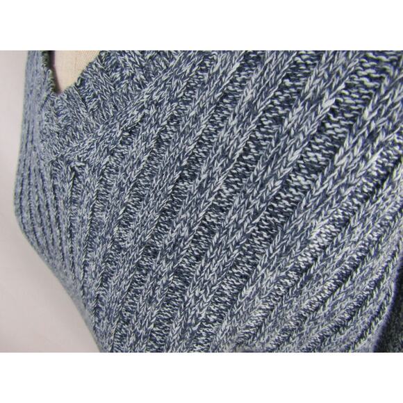 Structure Women's Blue & Gray Long Sleeve V-Neck Ribbed Knit Sweater Size XL - Picture 7 of 8